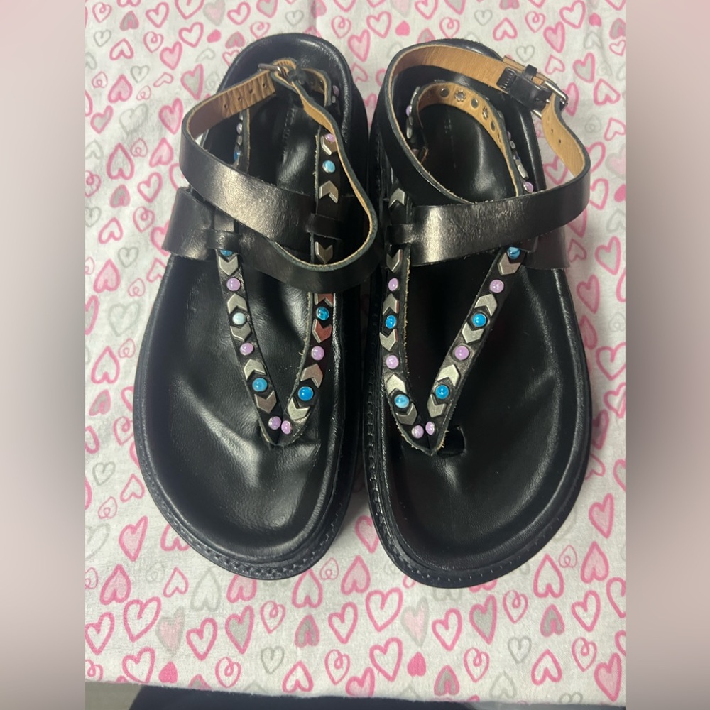 ISABEL MARANT
stud-embellished thong-strap sandals size EURO 38